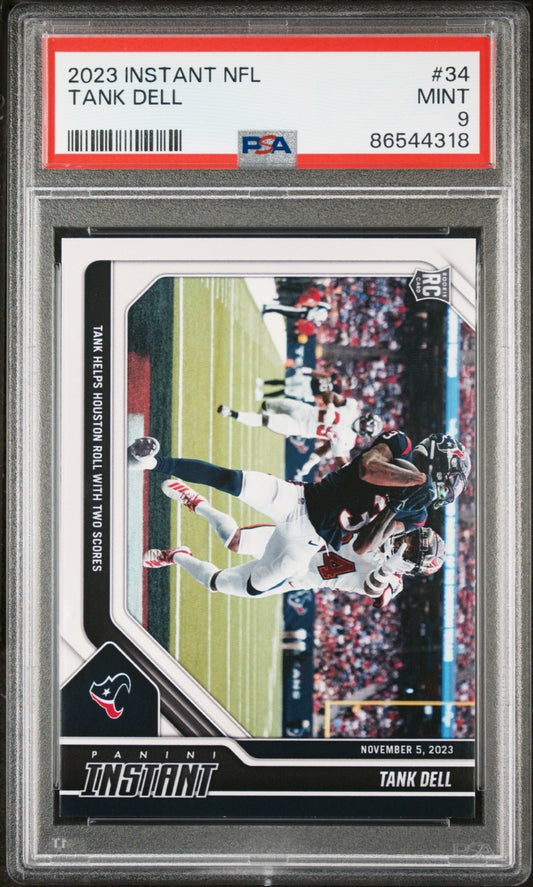 Tank Dell 2023 Panini NFL Rookie Football #34 Card 1 of 109 Texans PSA 9 Mint