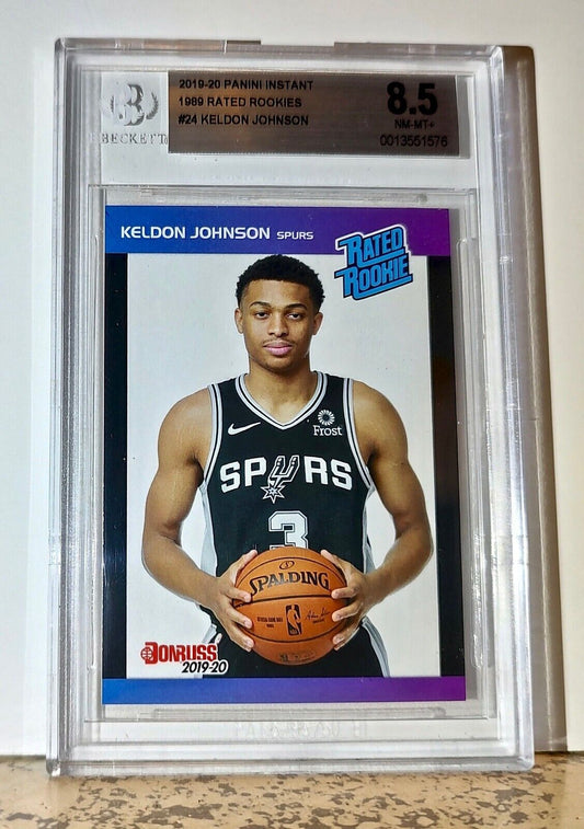 Keldon Johnson 2019-20 Panini NBA #24 1989 Rated Rookies 1/3431 BGS 8.5 Spurs