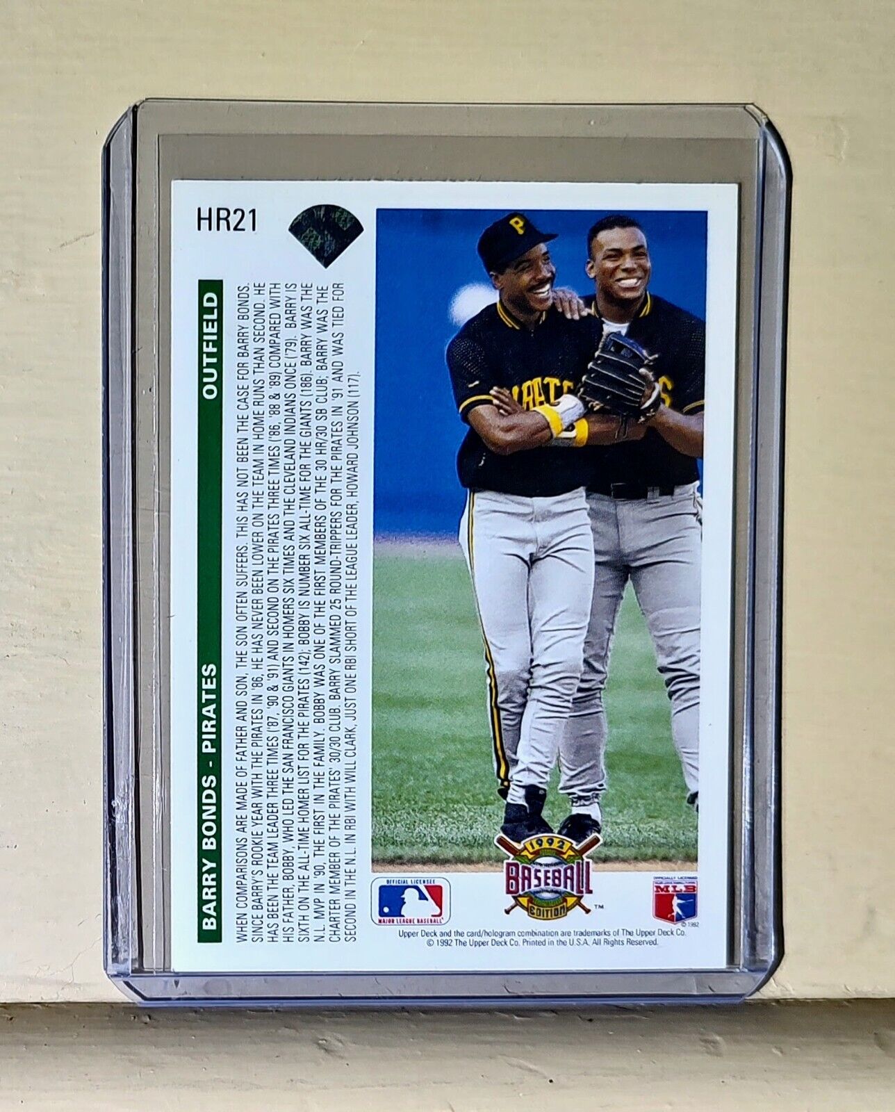 1992 Barry Bonds Upper Deck Baseball Card #HR21