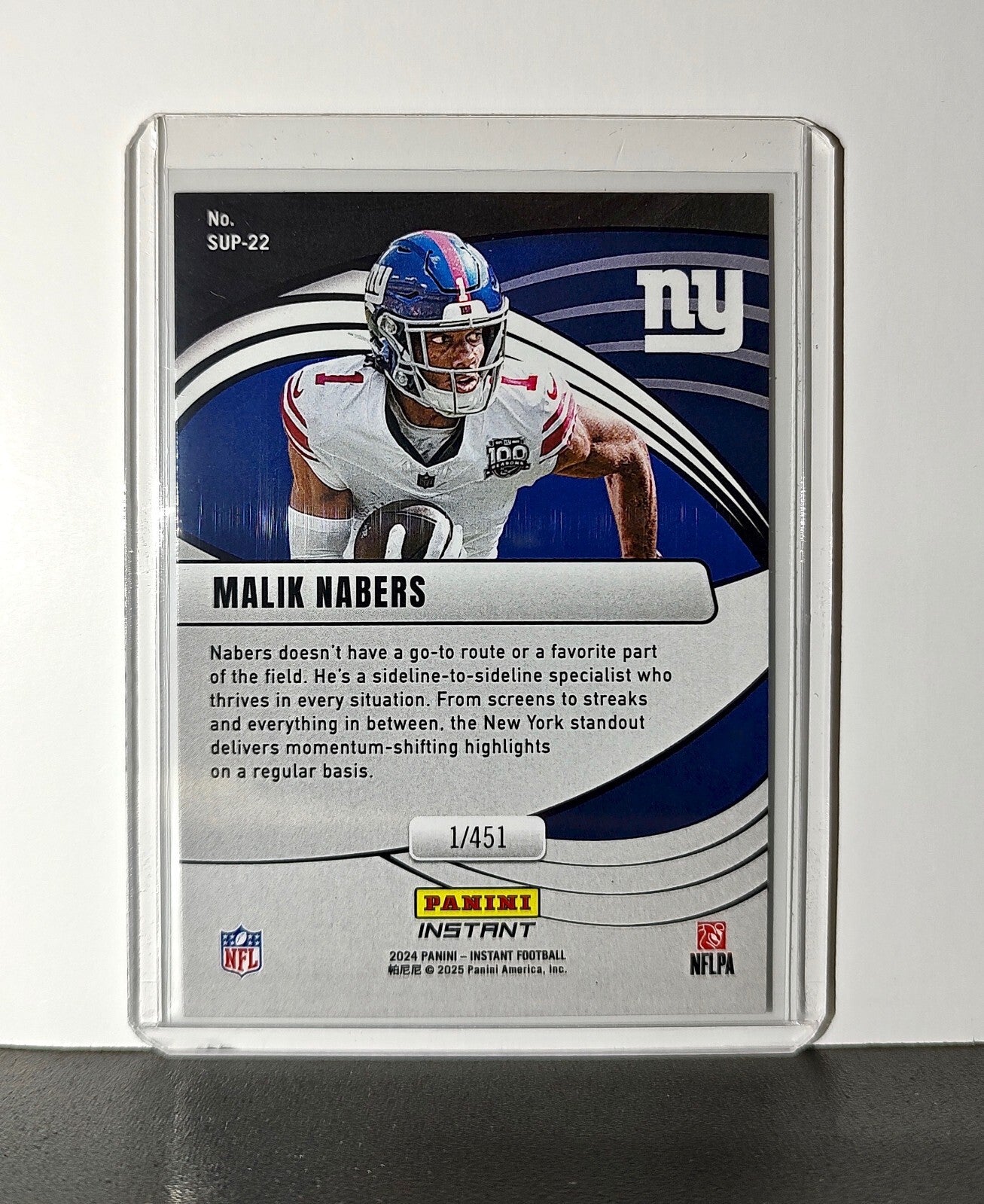 Malik Nabers Rookie 2024 Panini Supernova NFL #22 Football Card NY Giants 1/451