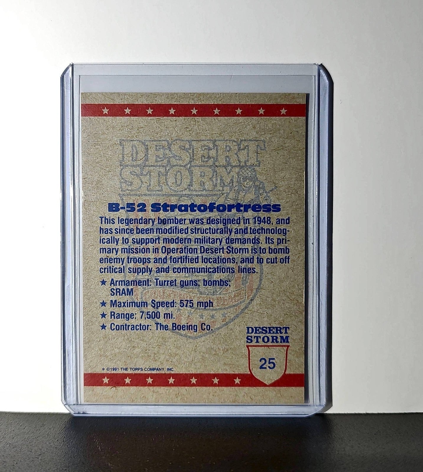 B-52 Stratofortress 1991 Topps Desert Storm #25 Card