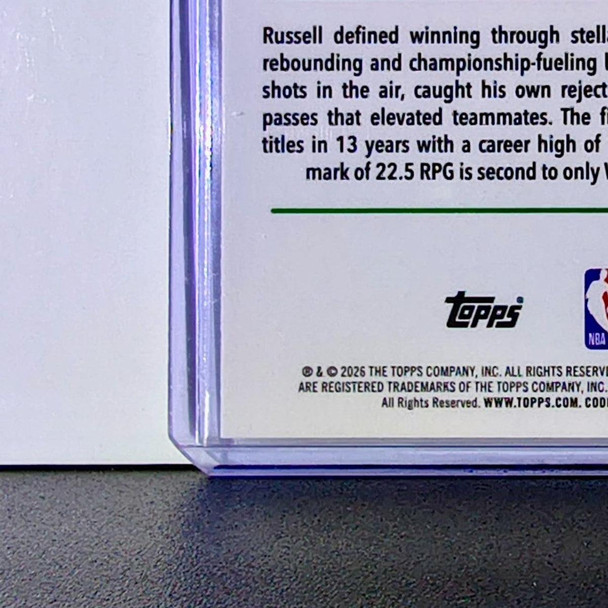 Bill Russell 2025-26 NBA Topps Chrome Update #141 Basketball Card Boston Celtics