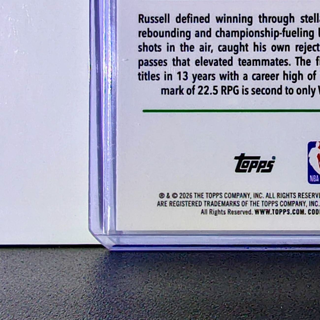 Bill Russell 2025-26 NBA Topps Chrome Update #141 Basketball Card Boston Celtics