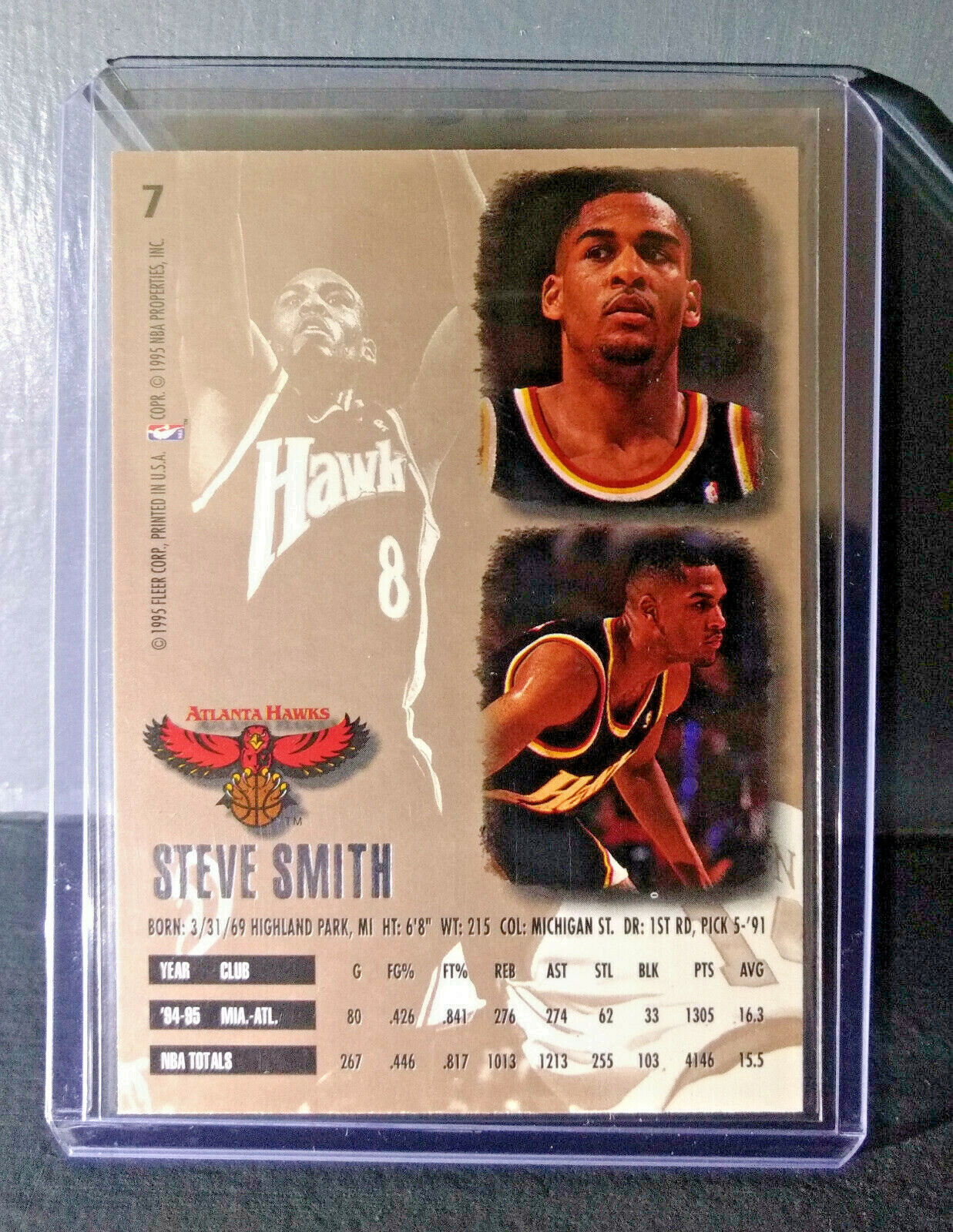 1995-96 Steve Smith Fleer Ultra #7 Basketball Card