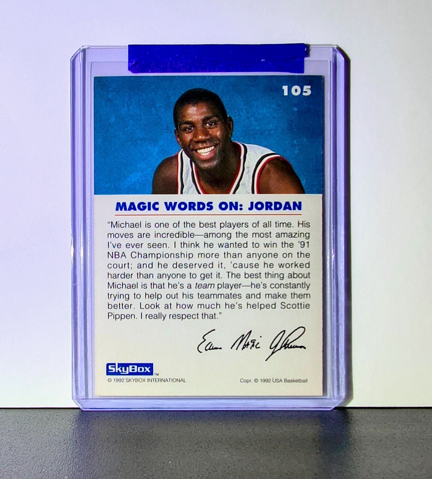 Michael Jordan Magic Johnson 1992-93 Skybox USA Basketball #105 Card Bulls