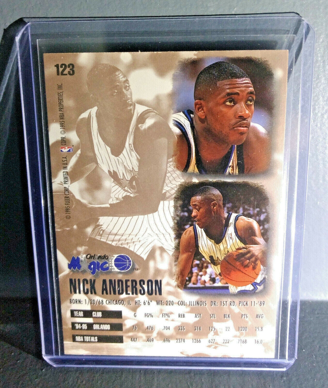 1995-96 Nick Anderson Fleer Ultra #123 Basketball Card