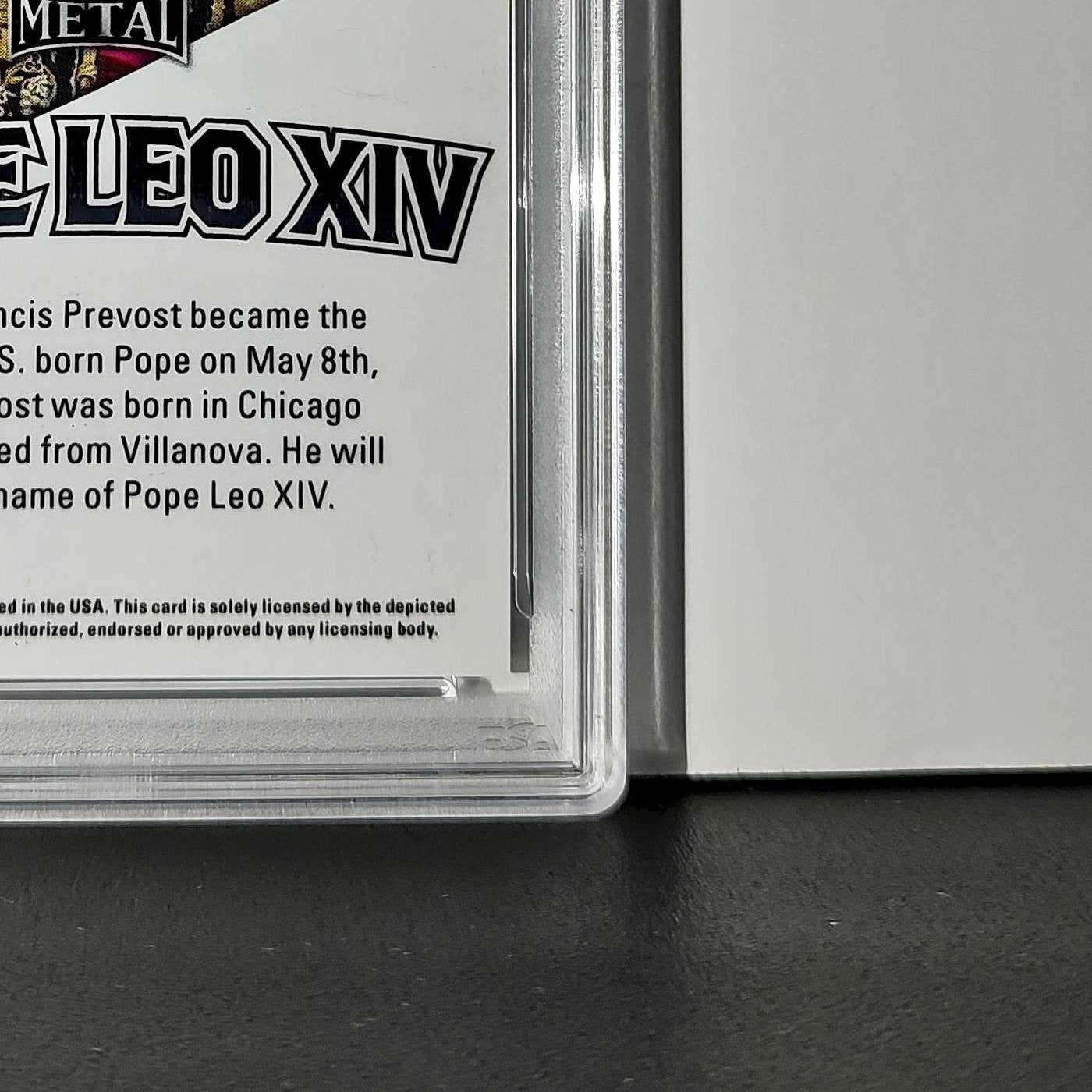 2025 Leaf Metal Pope Leo XIV 46/529 #1 Hot Dog Variant PSA 9 Mint