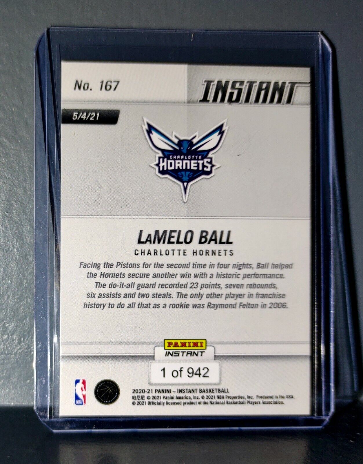 Lamelo Ball 2020-21 Panini NBA Instant #167 Rookie Basketball Card 1 of 942