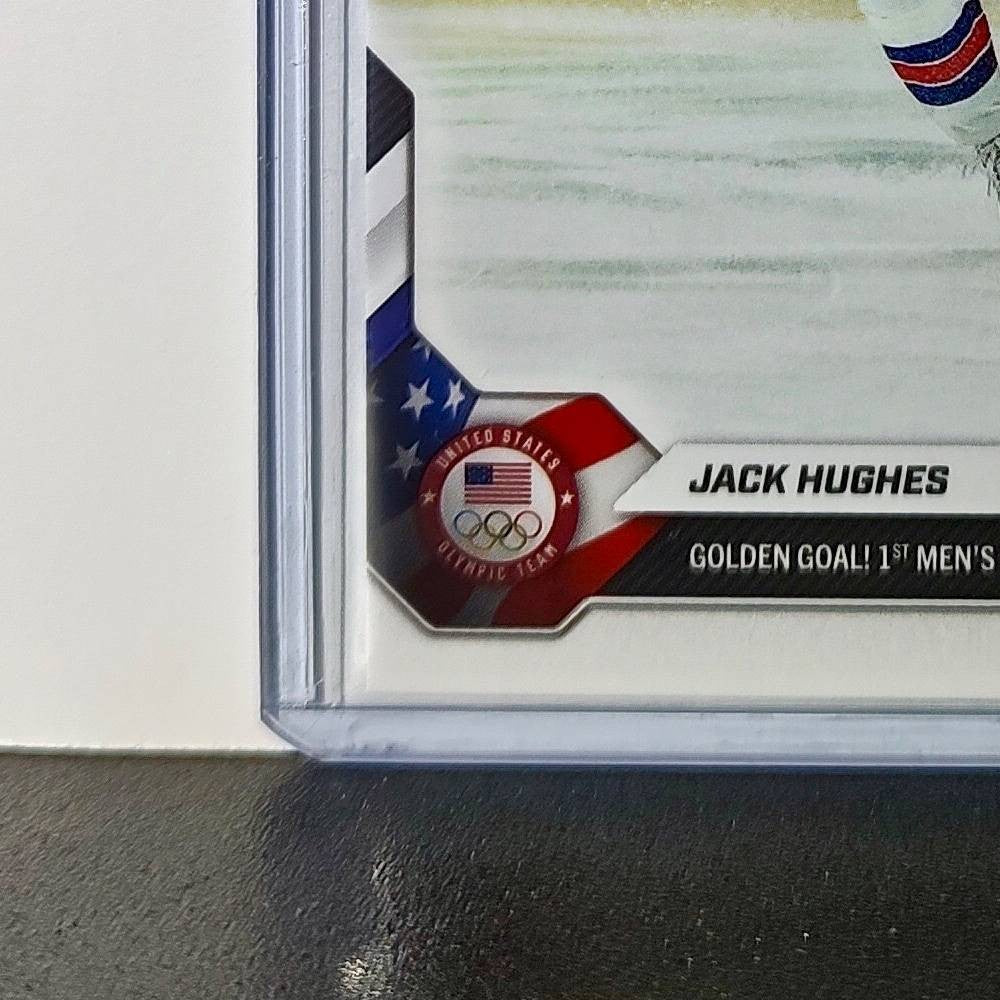 Jack Hughes 2026 Topps Now #18 Golden Goal Team USA Hockey Olympics Card