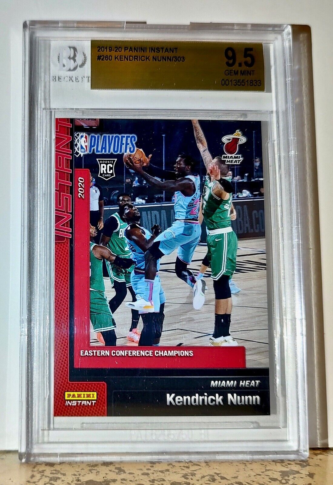 Kendrick Nunn 2019-20 Panini NBA #260 Rookie Card 1 of 303 BGS 9 Mint Miami Heat