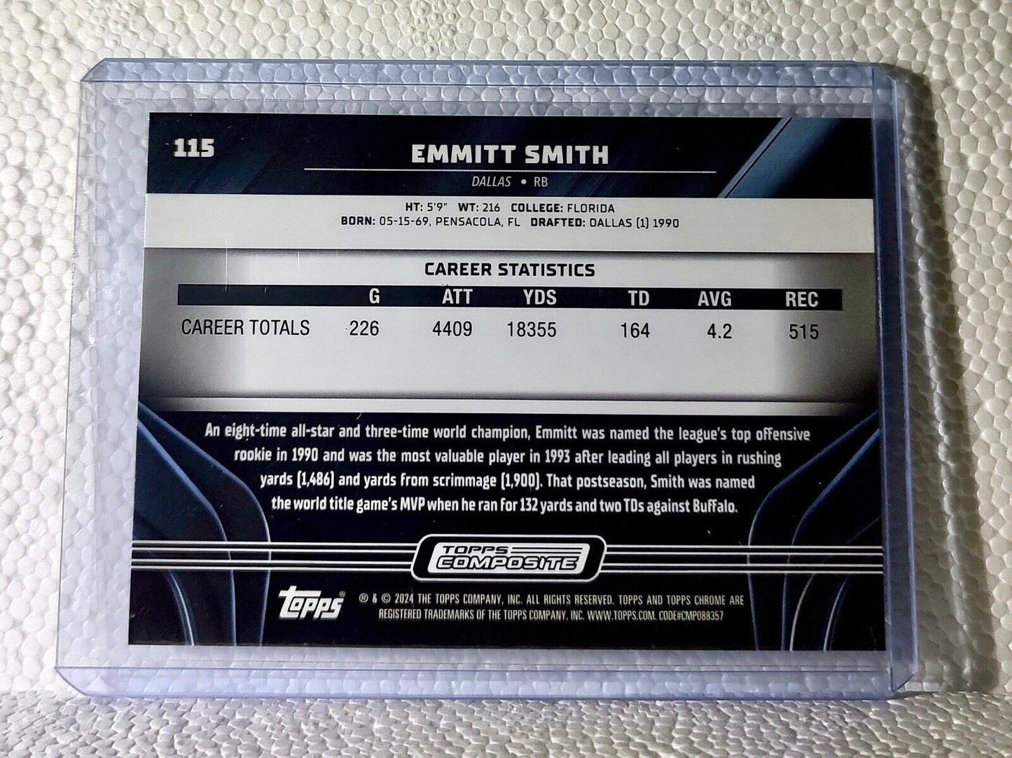 Emmitt Smith 2023 Topps Chrome Black NFL #115 Football Card Dallas Cowboys