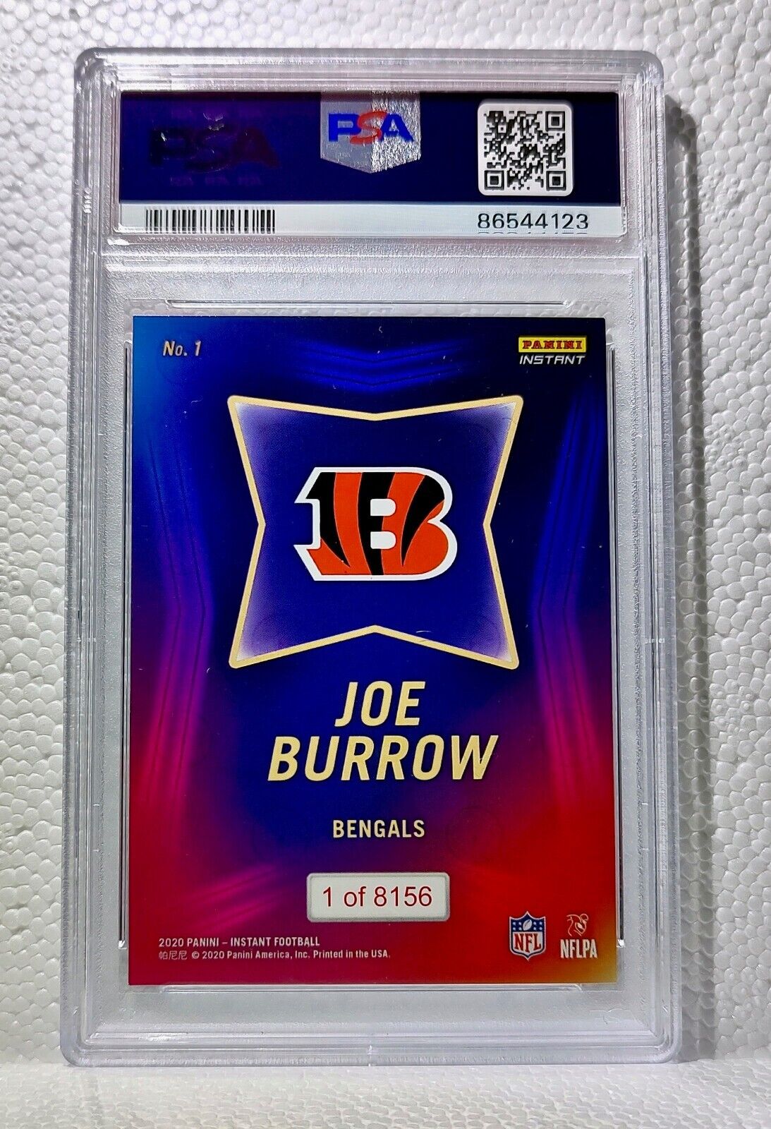 Joe Burrow 2020 Panini NFL Draft Night #1 Football Card 1 of 8156 PSA 9 MINT