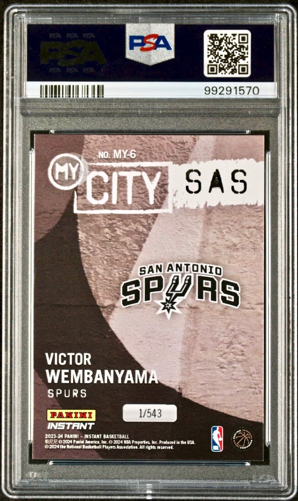 Victor Wembanyama 2023 Panini MyCity Rookie NBA #MY-6 Card PSA 10 Gem Mint