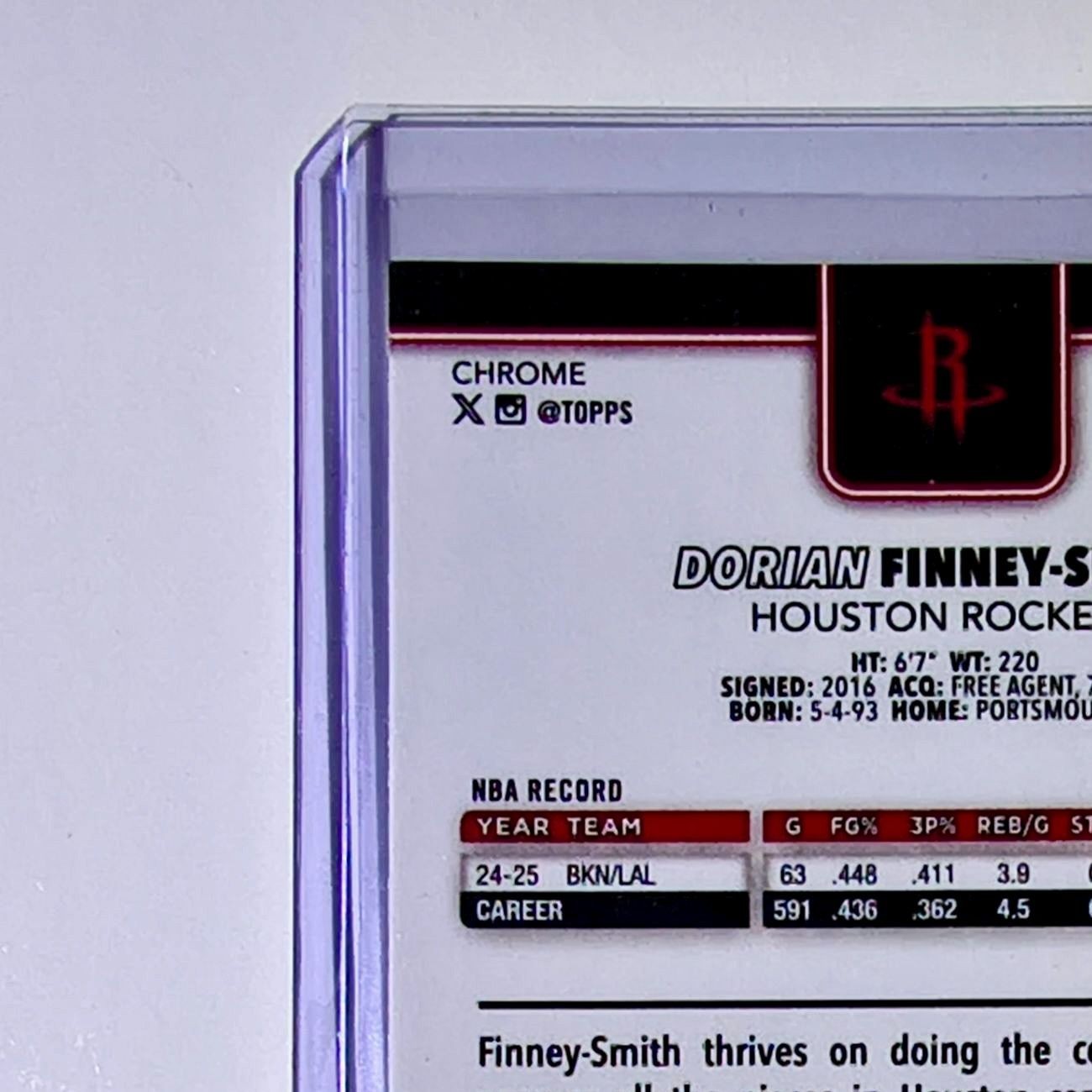 Dorian Finney-Smith 2025-26 NBA Topps Chrome Update #129 Card Houston Rockets