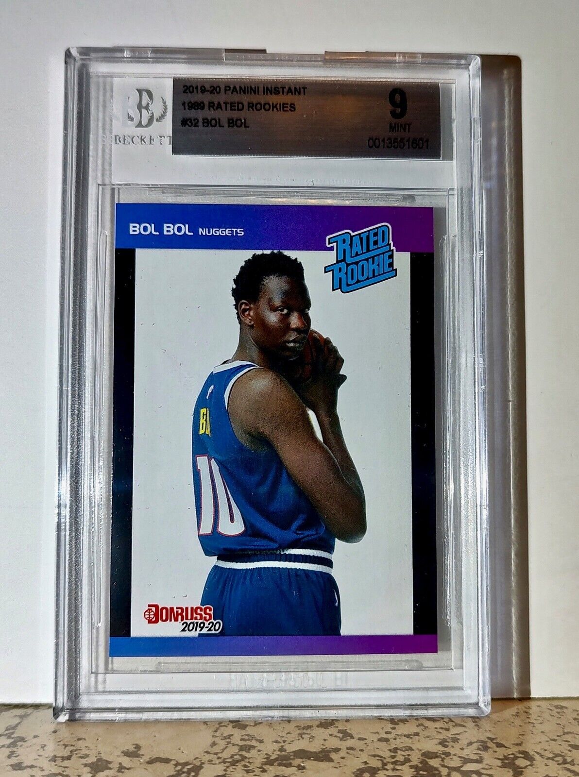 Bol Bol 2019-20 Panini NBA #32 1989 Rated Rookies 1/3431 BGS 9 Mint Nuggets