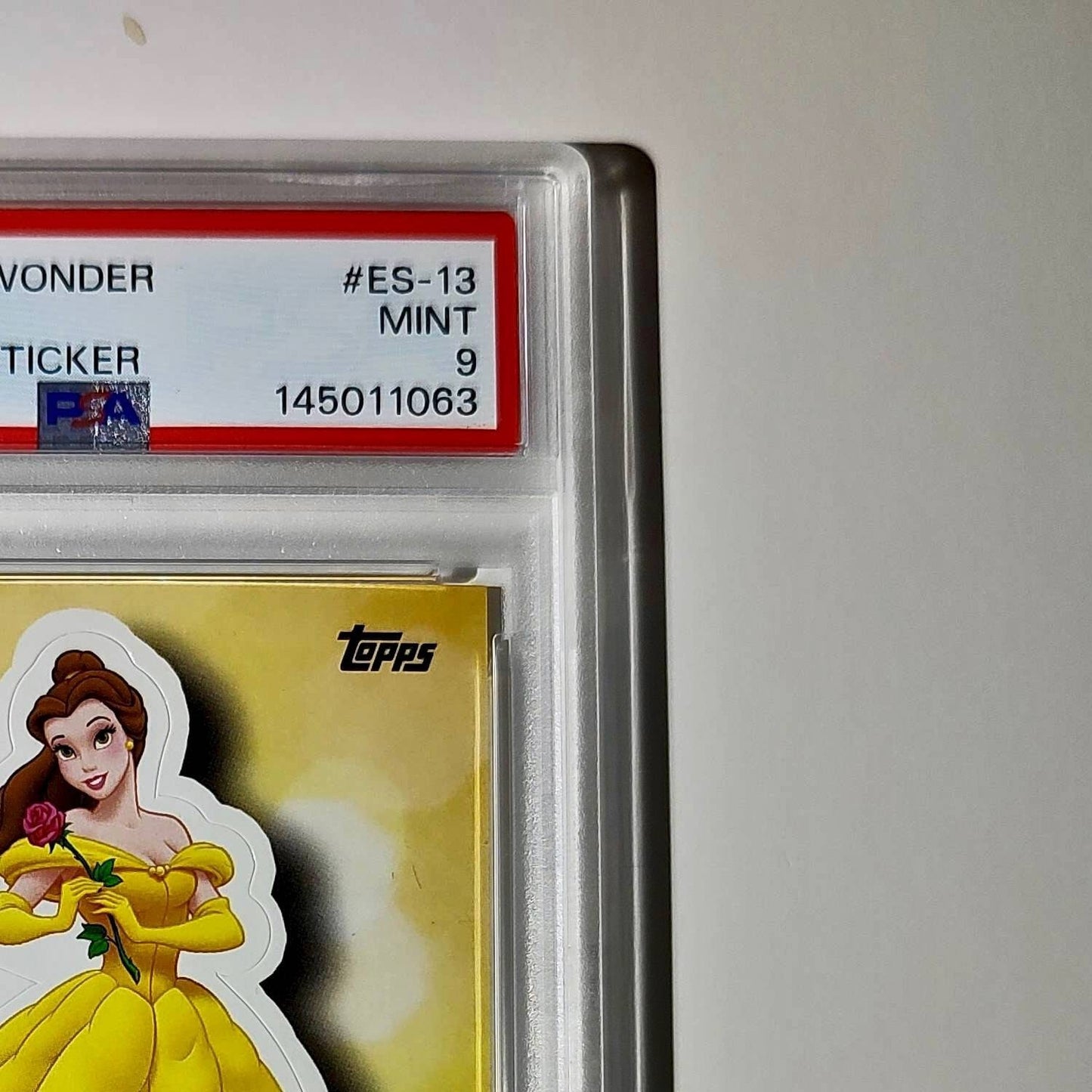 Belle 2025 Topps Disney #ES-13 Enchanted Sticker Card Beauty and the Beast PSA 9