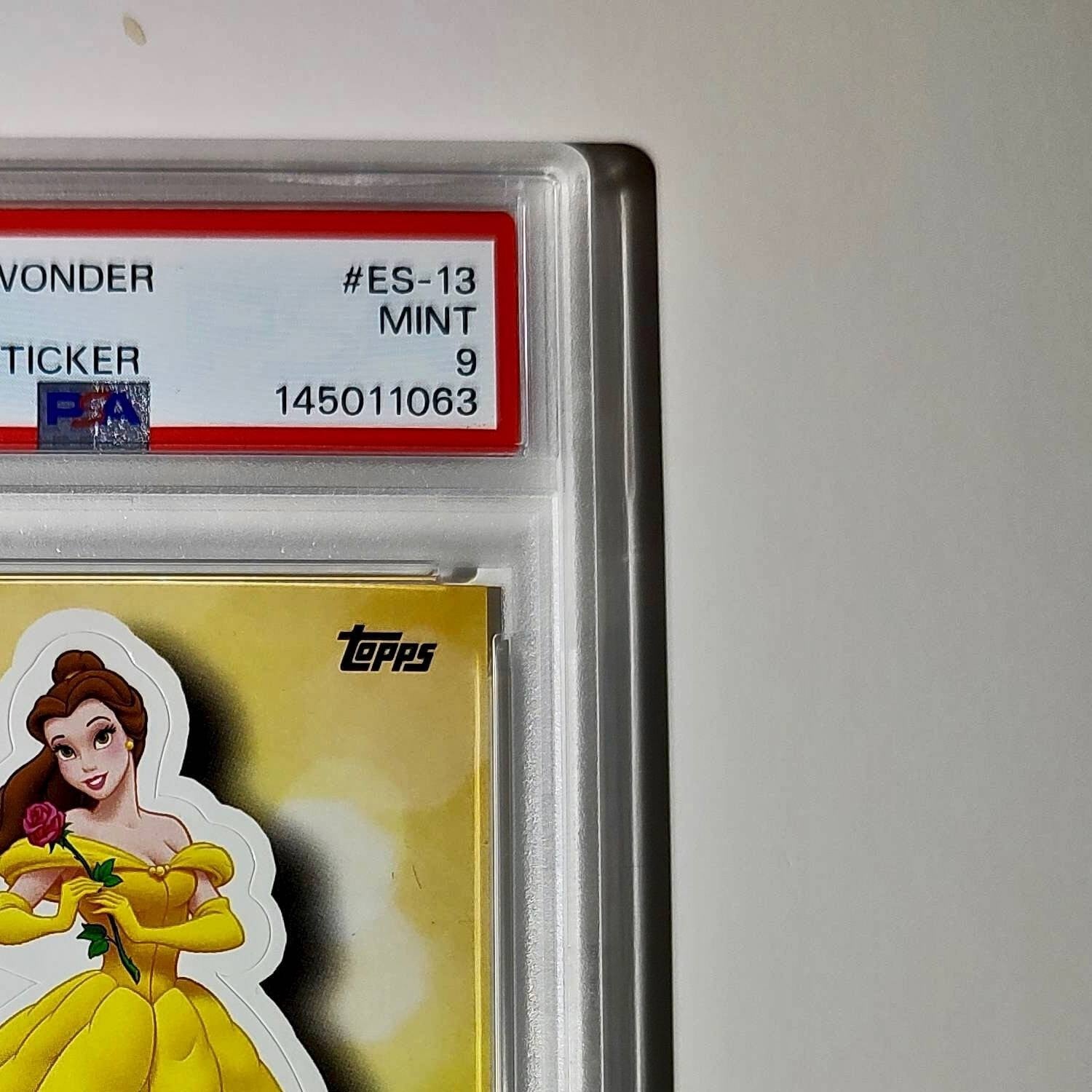 Belle 2025 Topps Disney #ES-13 Enchanted Sticker Card Beauty and the Beast PSA 9
