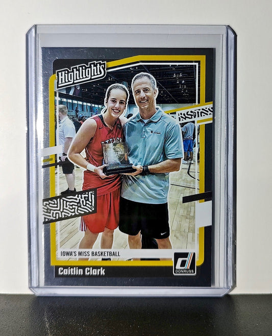 Caitlin Clark 2024 Silver Foil Panini Donruss Highlights #H4 Card Iowa Hawkeyes