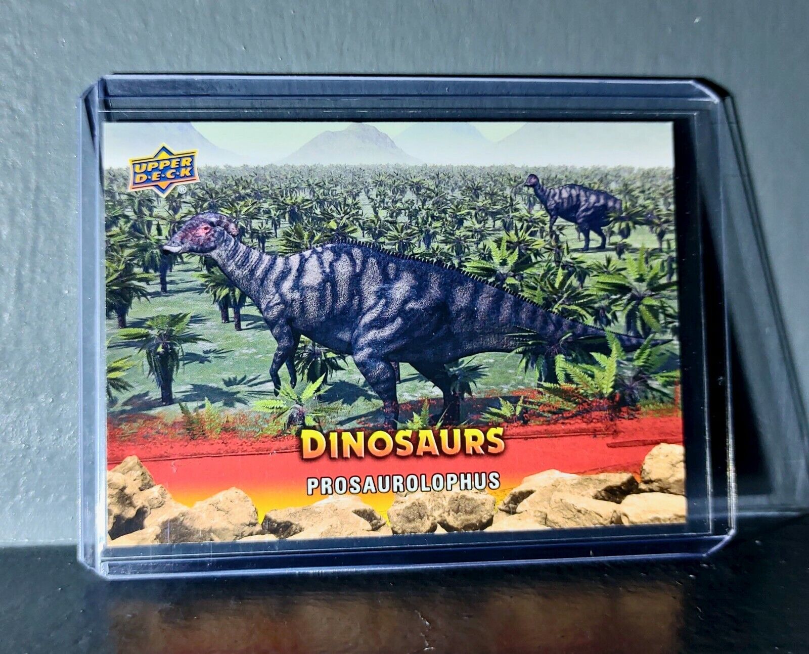 2015 Upper Deck Dinosaurs Prosaurolophus Extinction Red Parallel #28 Card