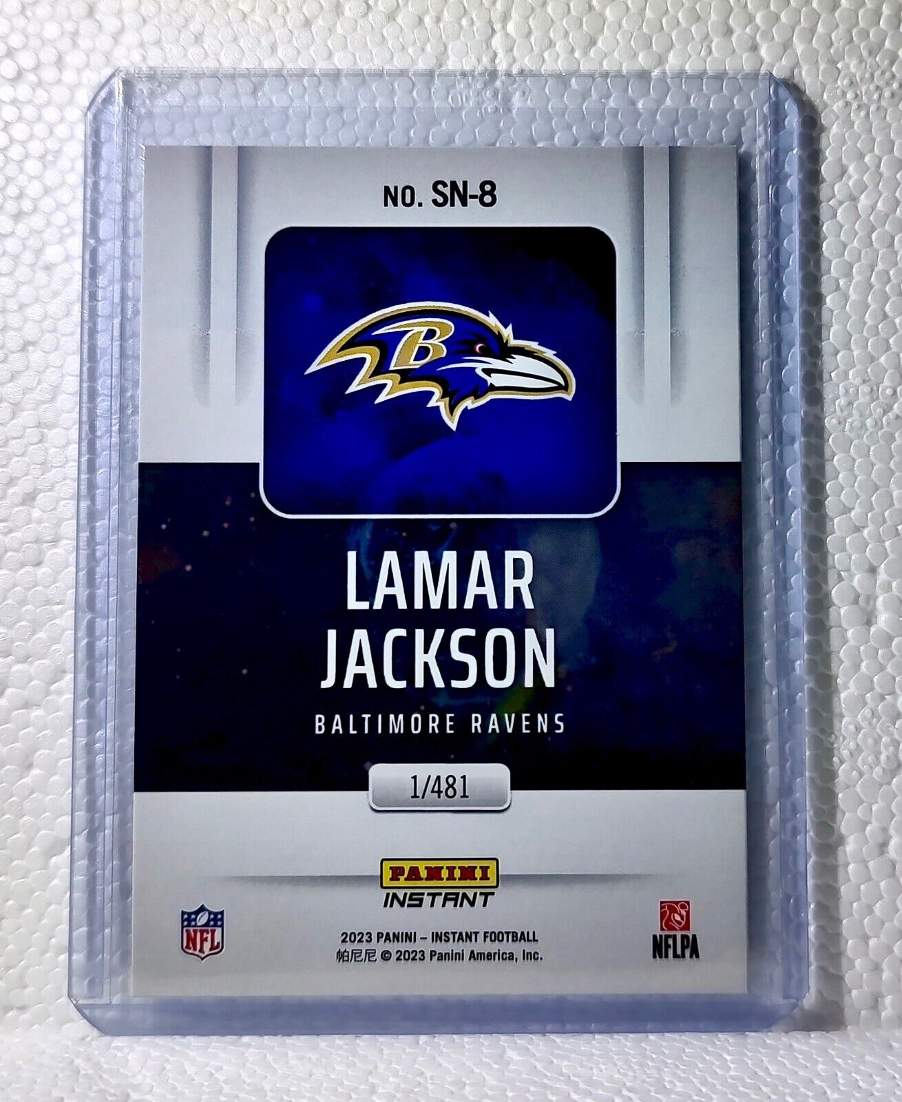 Lamar Jackson 2023 Panini NFL #8 Supernova Football Card Ravens 1/481