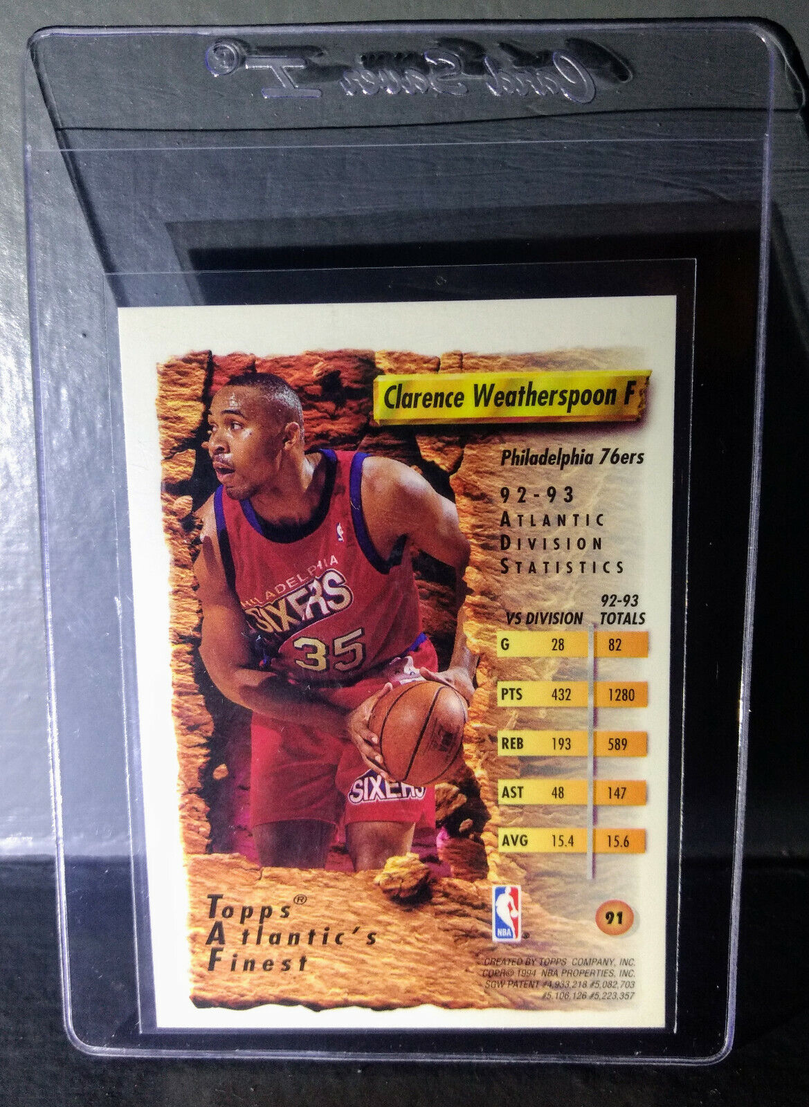 1993-94 Topps Finest Clarence Weatherspoon #91 Atlantic's Finest Basketball Card