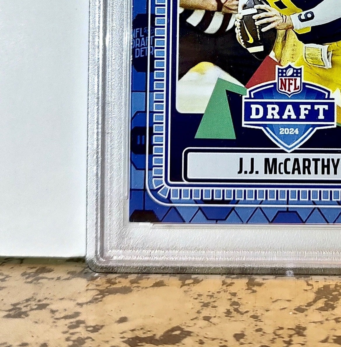 JJ McCarthy Rookie 2024 Panini NFL Draft Night Blue Football Card 2/5 SSP PSA 9
