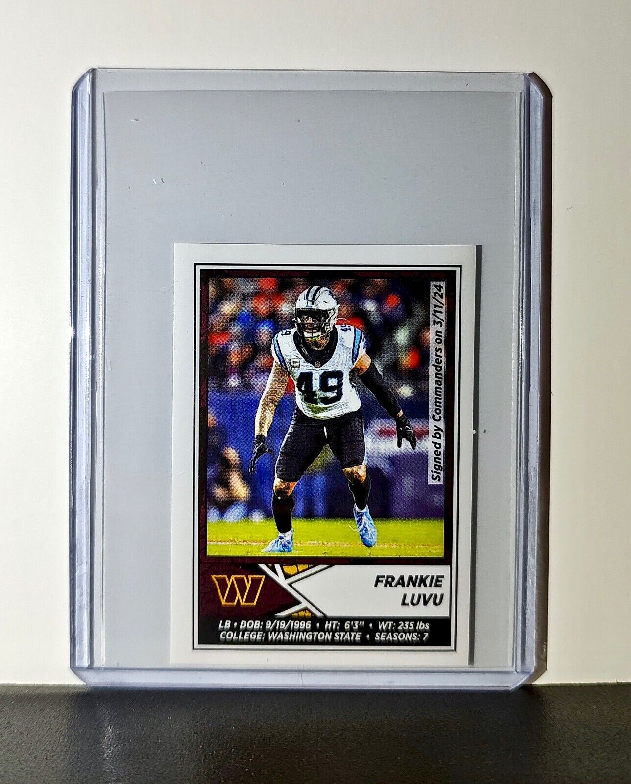 Frankie Luvu 2024 Panini NFL Sticker #355 Washington Commanders