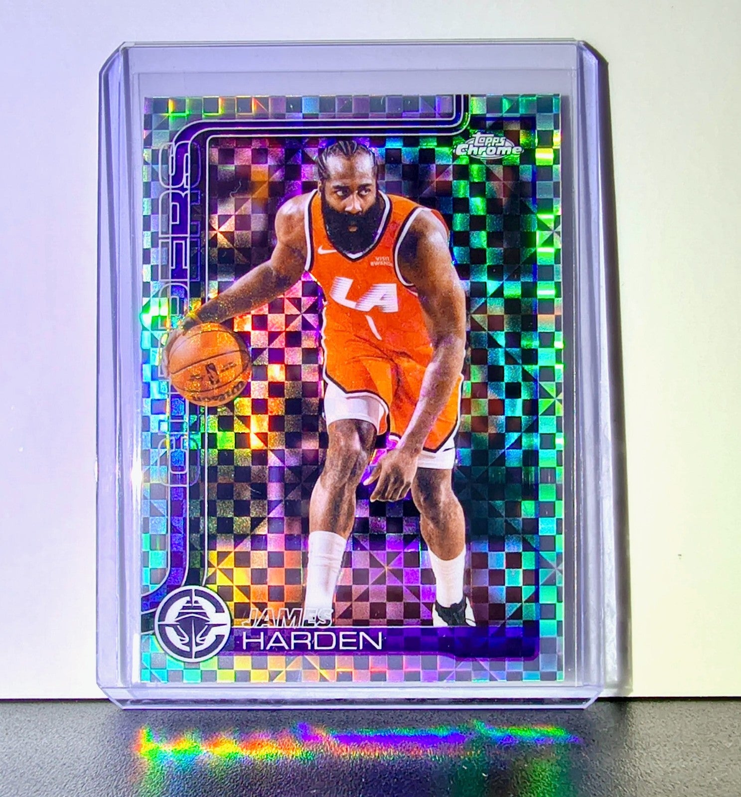 James Harden 2025-26 NBA Topps Chrome Update X-Fractor #33 Card Angeles Clippers