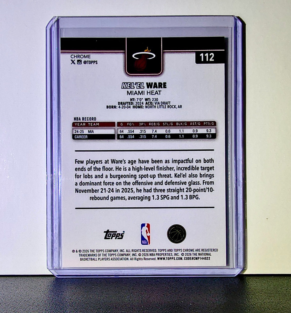 Josh Minott 2025-26 NBA Topps Chrome Update #112 Basketball Card Timberwolves