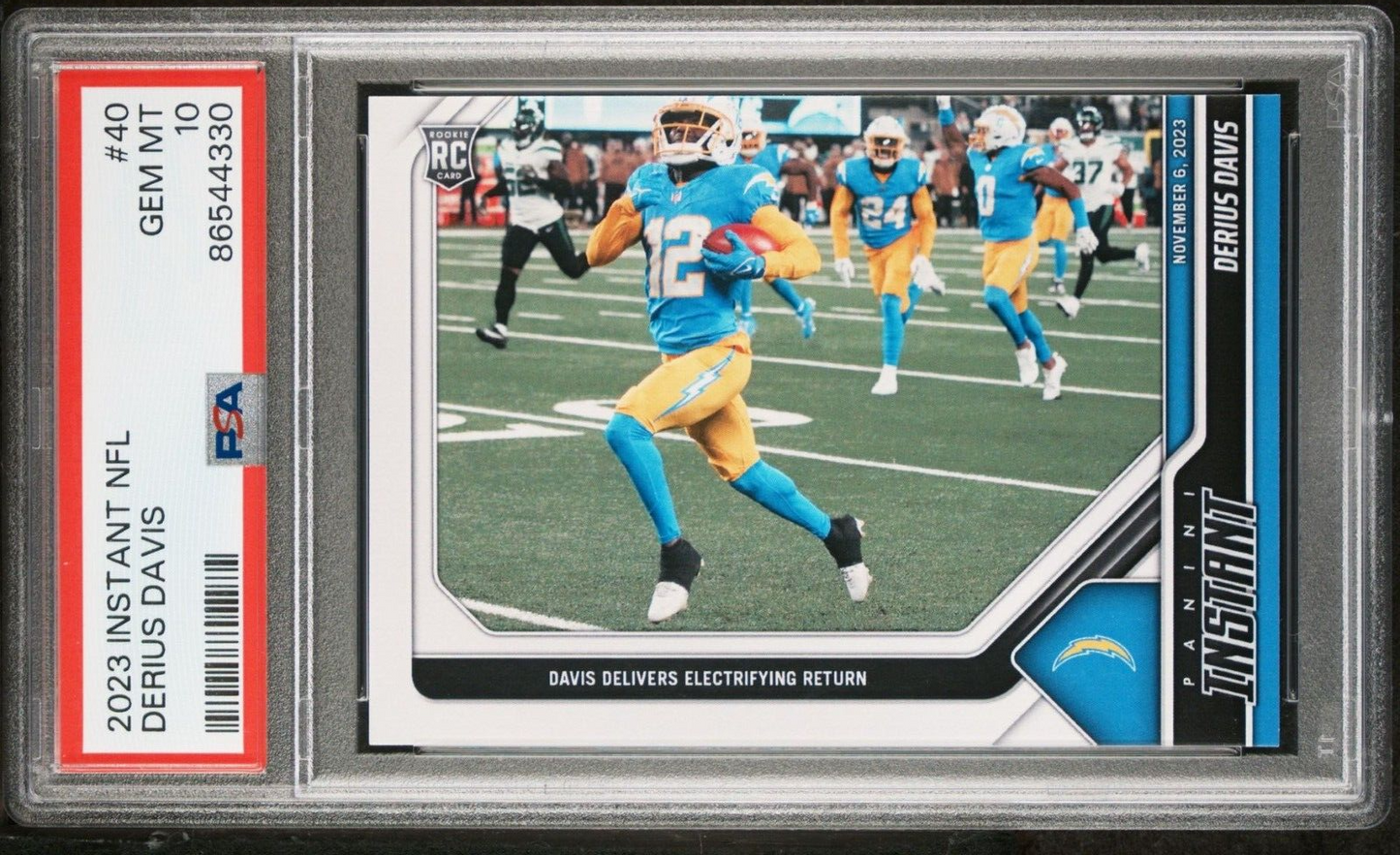 Derius Davis 2023 Panini NFL Rookie #40 Card 1 of 62 Chargers PSA 10 Gem Mint