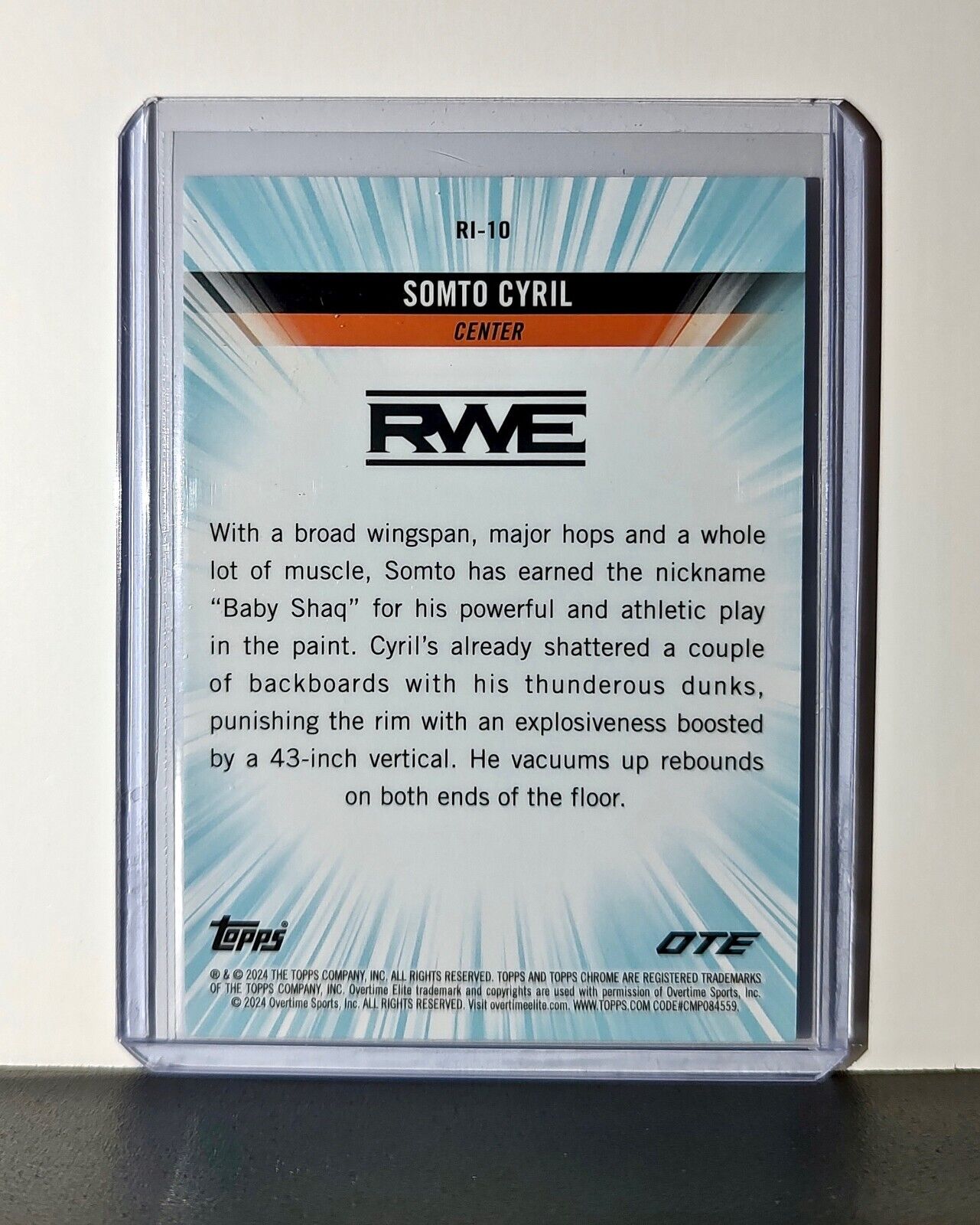 Somto Cyril 2023-24 Topps Chrome Overtime #RI-10 Run It Card! RWE