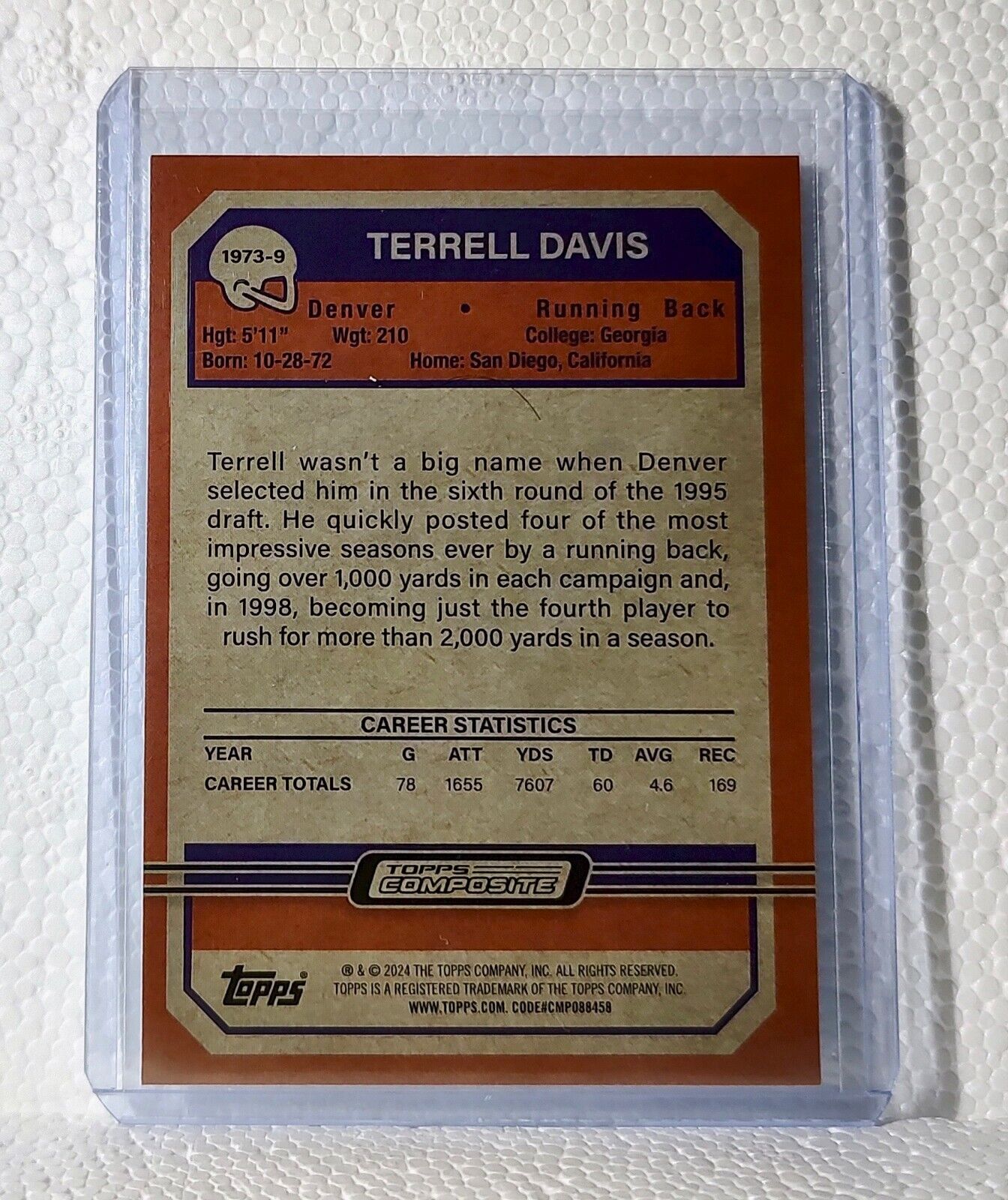 Terrell Davis 2023 Topps NFL #1973-9 Composite Football Card Denver Broncos