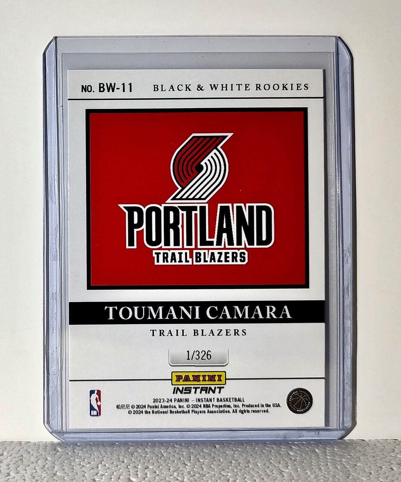 Toumani Camara 2023-24 Panini NBA #11 Black and White Rookies Card 1/326