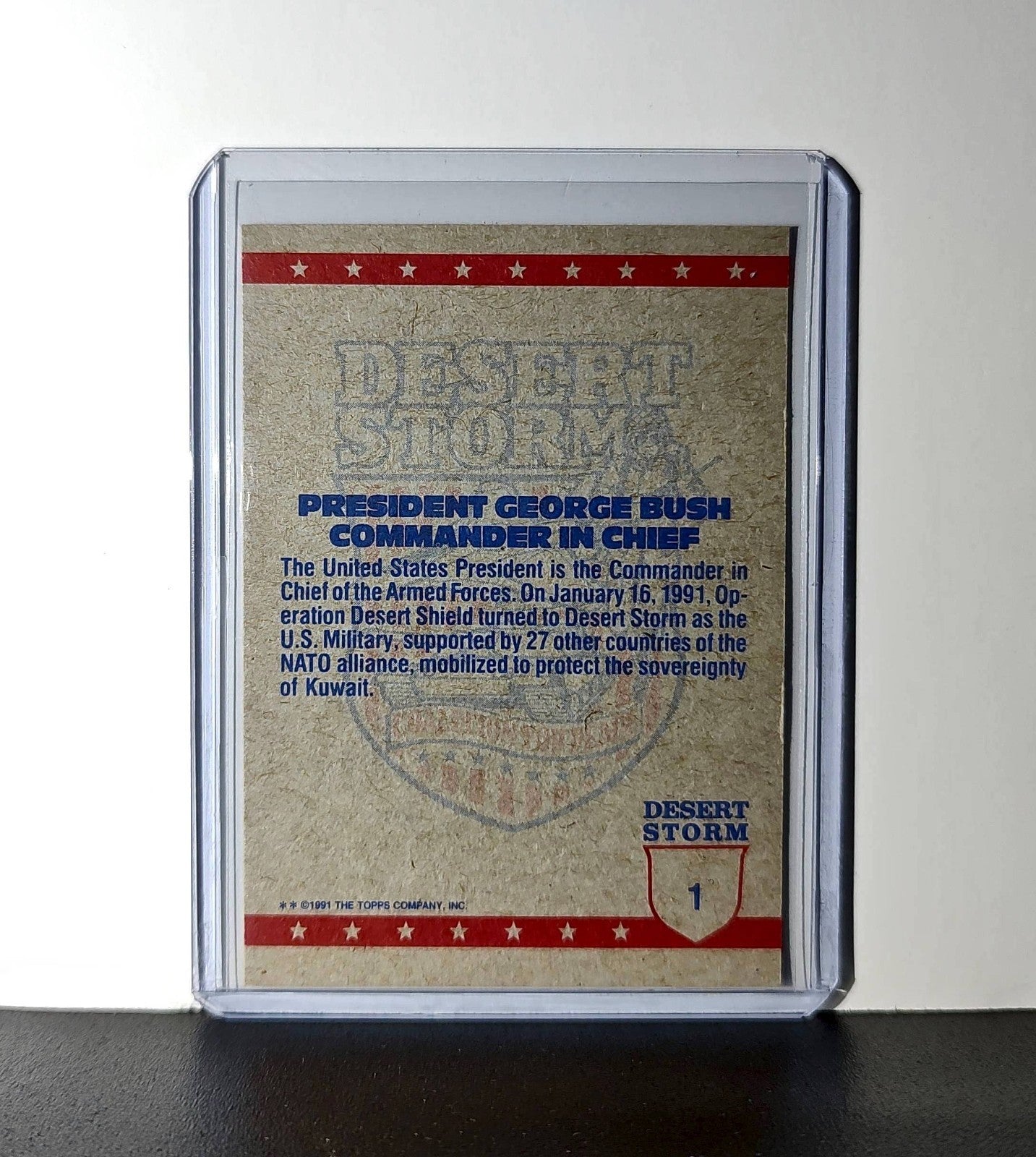 The Commander in Chief 1991 Topps Desert Storm #1 Card