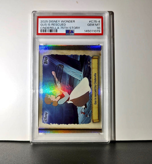 Gus is rescued by Cinderella 2025 Topps Disney #C75-4 Cinderella PSA 10