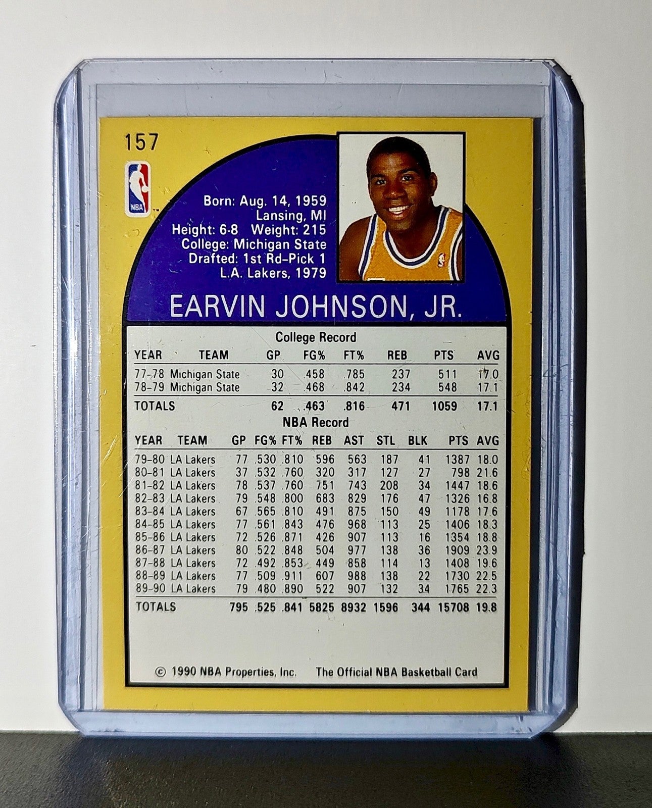 Magic Johnson 1990 NBA Hoops NBA #157 MVP Card Los Angeles Lakers