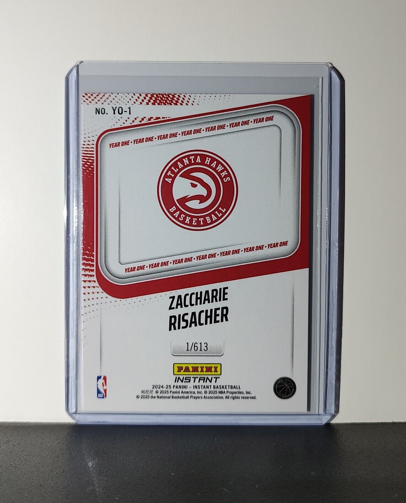 Zaccharie Risacher Rookie Card 2024-25 Panini Year One #1 Atlanta Hawks 1/613