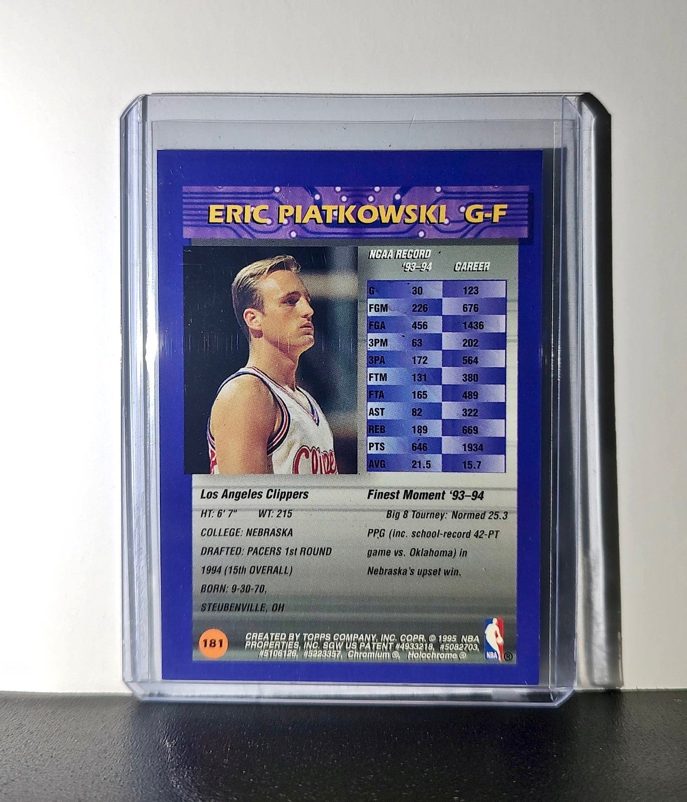 Eric Piatkowski Rookie 1994-95 Topps Finest #181 Card