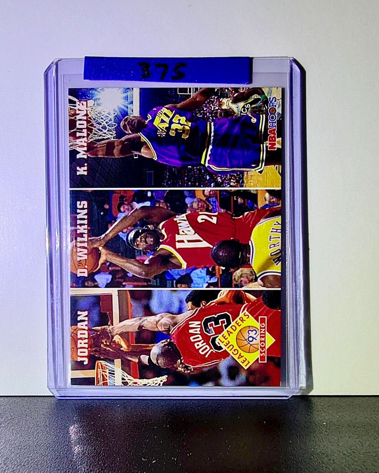 Michael Jordan Wilkins Malone 1993-94 NBA Hoops League Leaders #283 Card Bulls