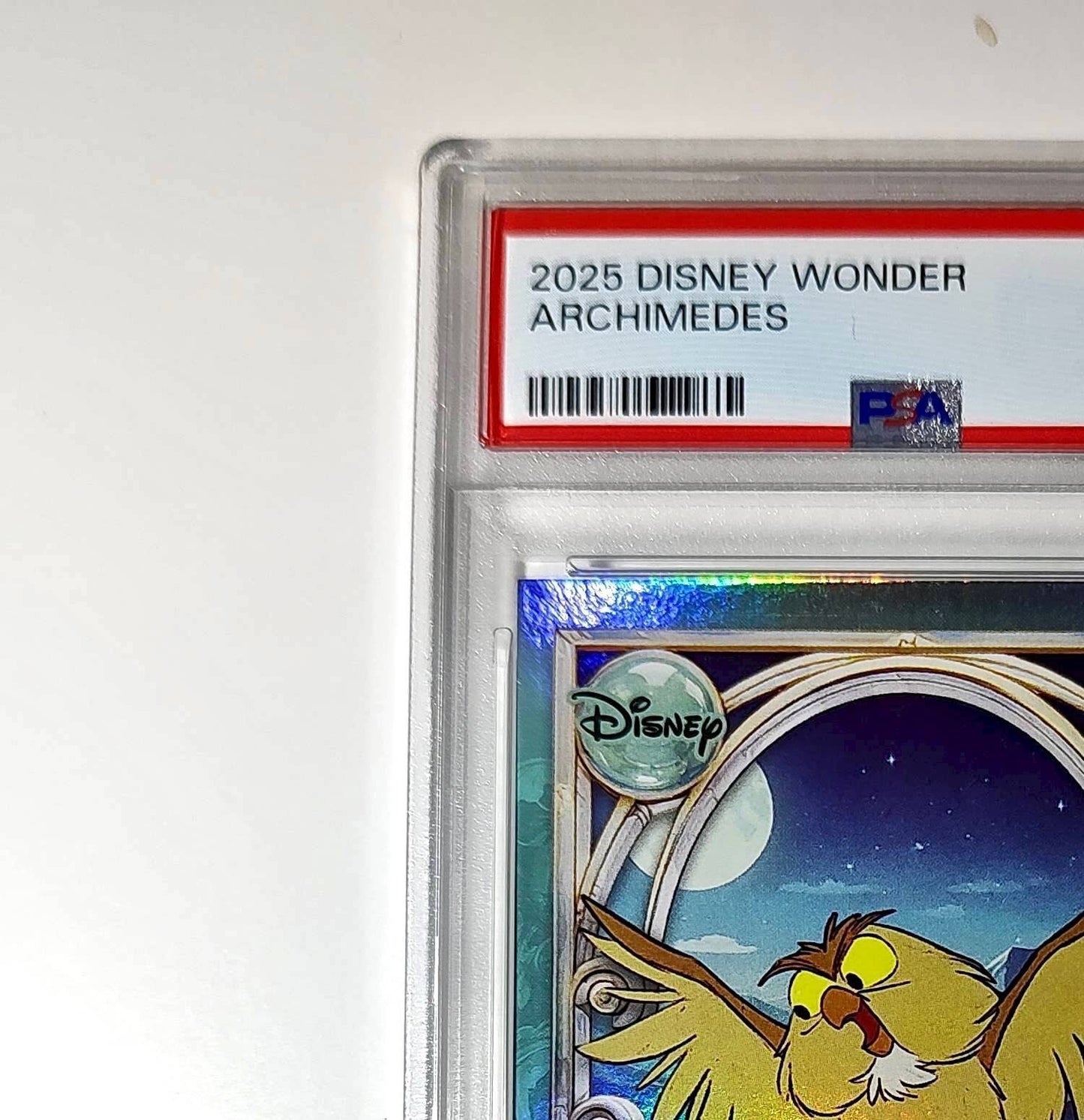 Archimedes 2025 Topps Disney #121 Diamond Card The Sword in the Stone PSA 8