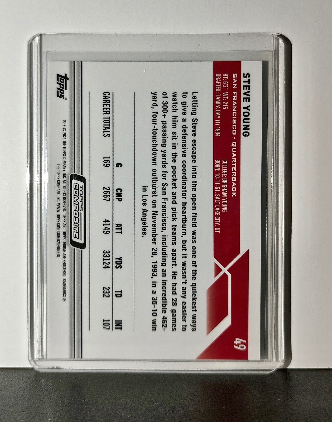 Steve Young 2023 Topps Chrome NFL #49 Card San Francisco 49ers