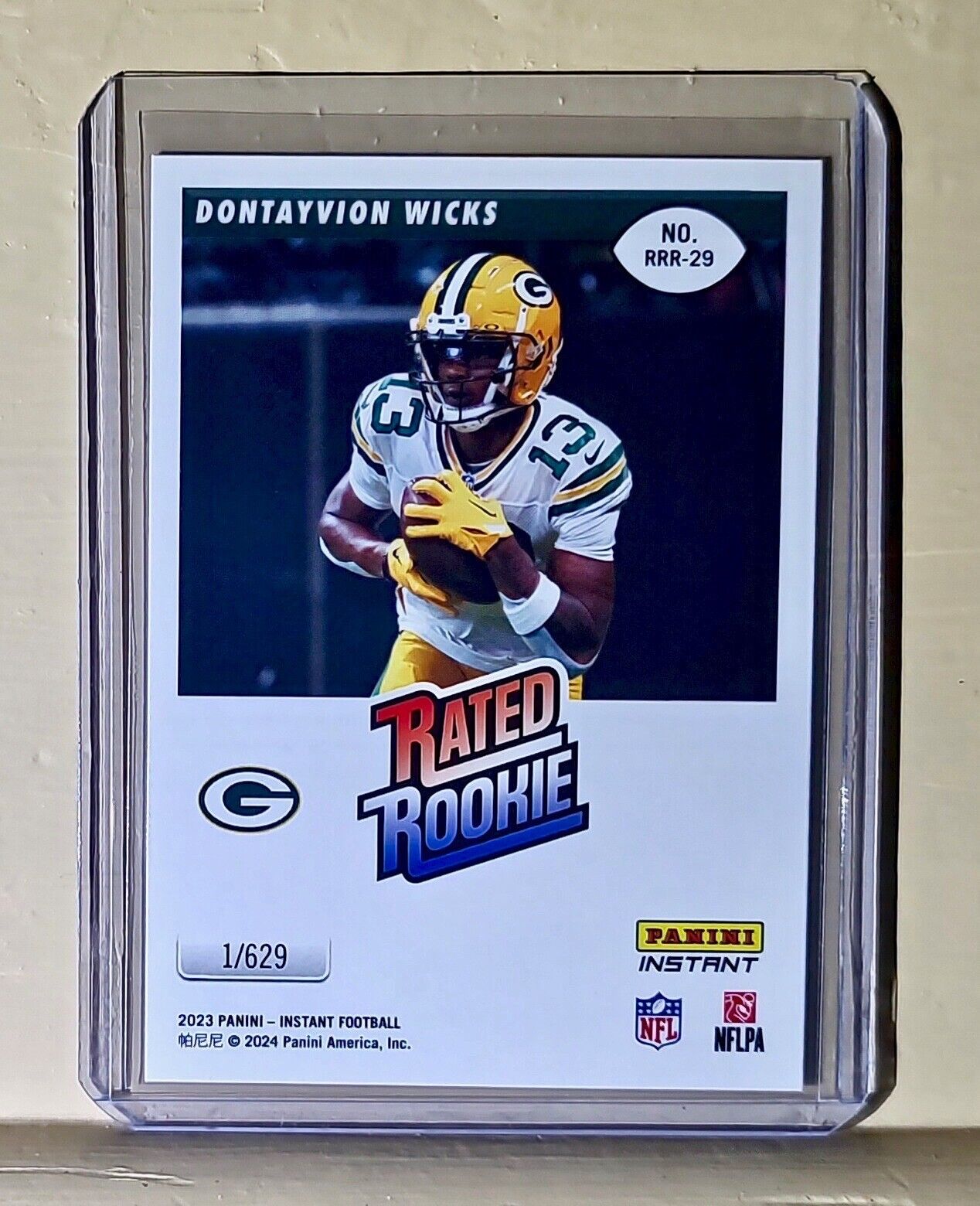 Dontayvion Wicks 2023 Panini NFL Rated Rookie Retro #29 Card Packers 1/629