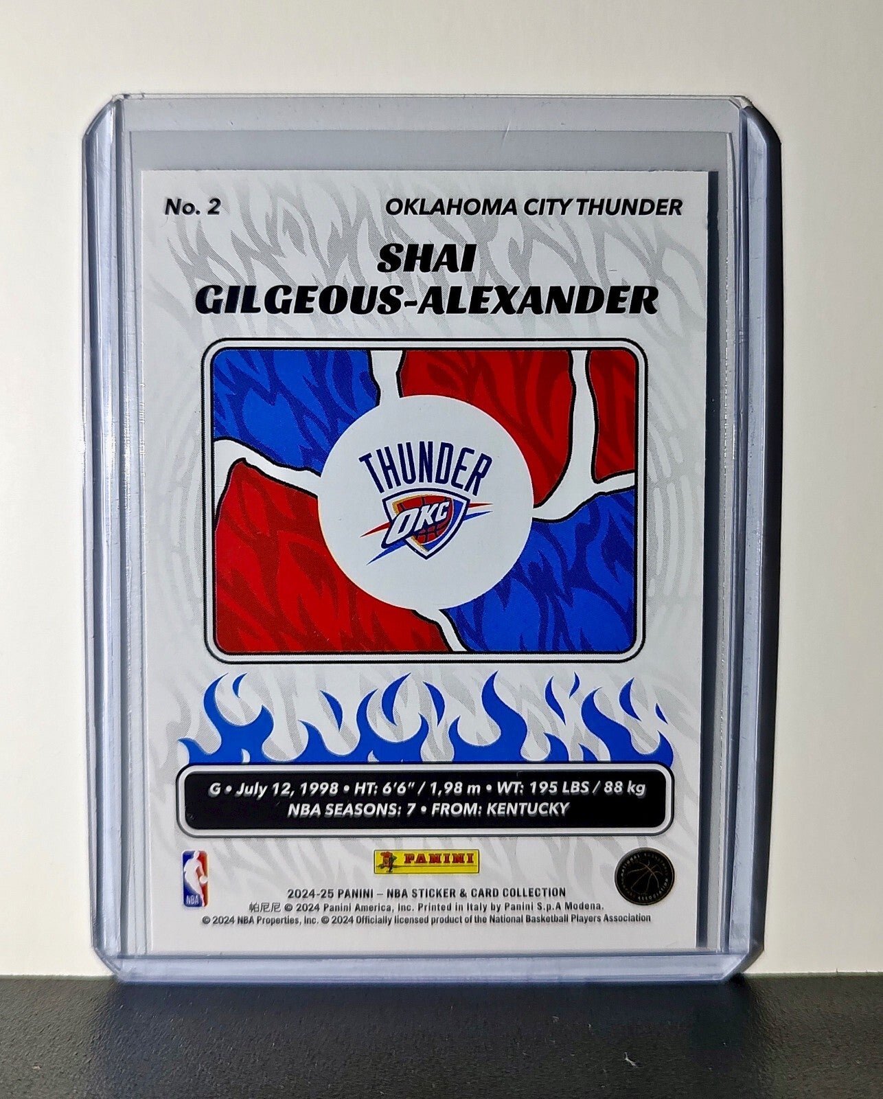 Shai Gilgeous-Alexander 2024-25 Panini NBA #2 Foil Sticker Card Thunder