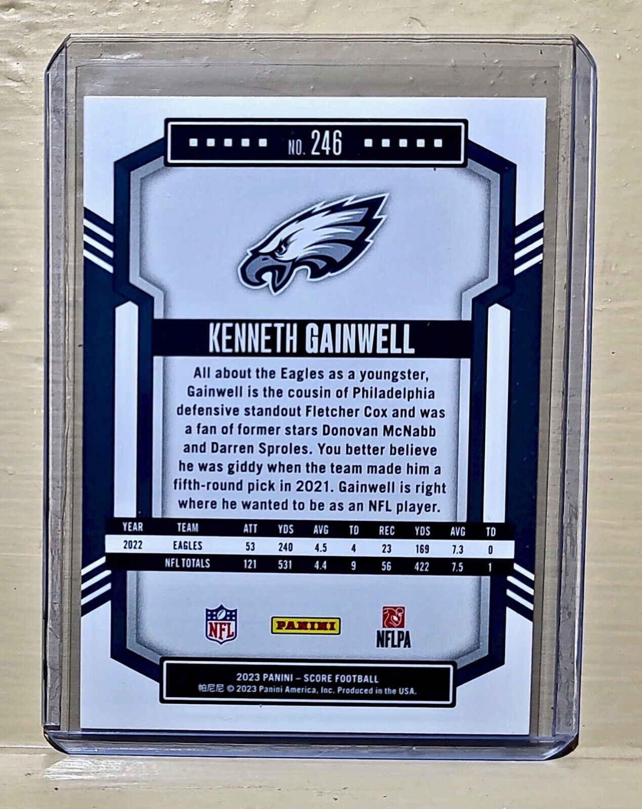 Kenneth Gainwell 2023 Panini NFL #246 Score Football Card Philadelphia Eagles