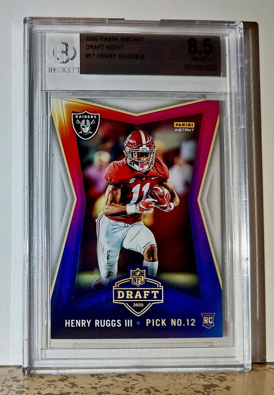 Henry Ruggs III 2020 Panini NFL #17 Draft Night Rookie 1 of 737 BGS 8.5 Raiders