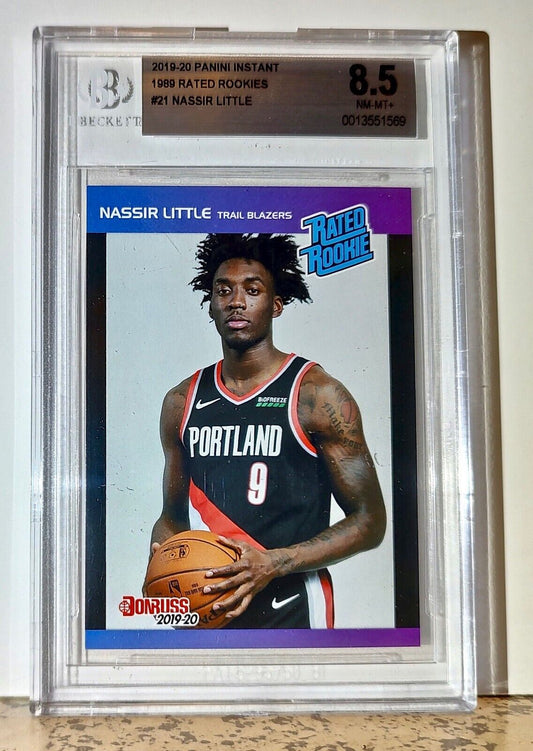 Nassir Little 2019-20 Panini NBA #21 Rated Rookies 1/3431 BGS 8.5 Trail Blazers