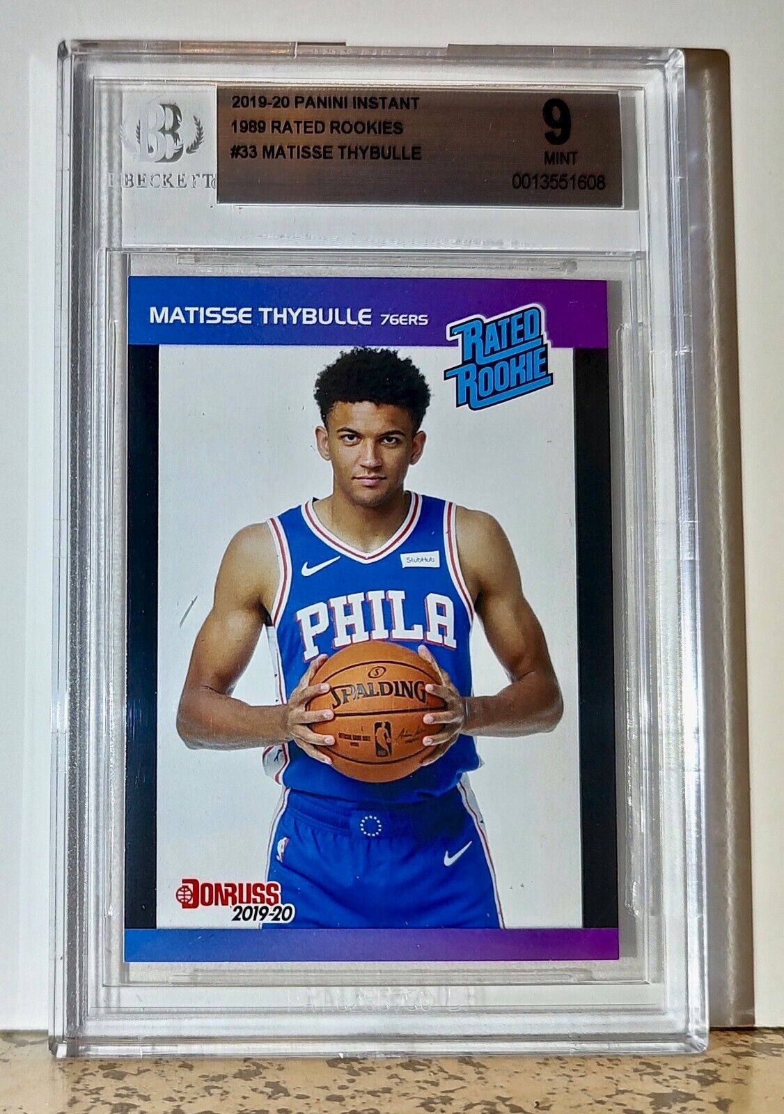 Matisse Thybulle 2019-20 Panini NBA #33 1989 Rated Rookies 1/3431 BGS 9 76ers