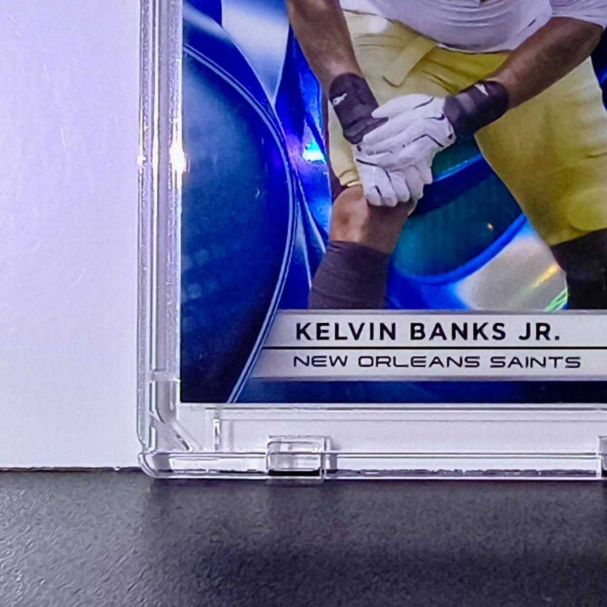 Kelvin Banks Jr Rookie 2025 NFL Topps Chrome Black #134 Blue Refractor 139/150