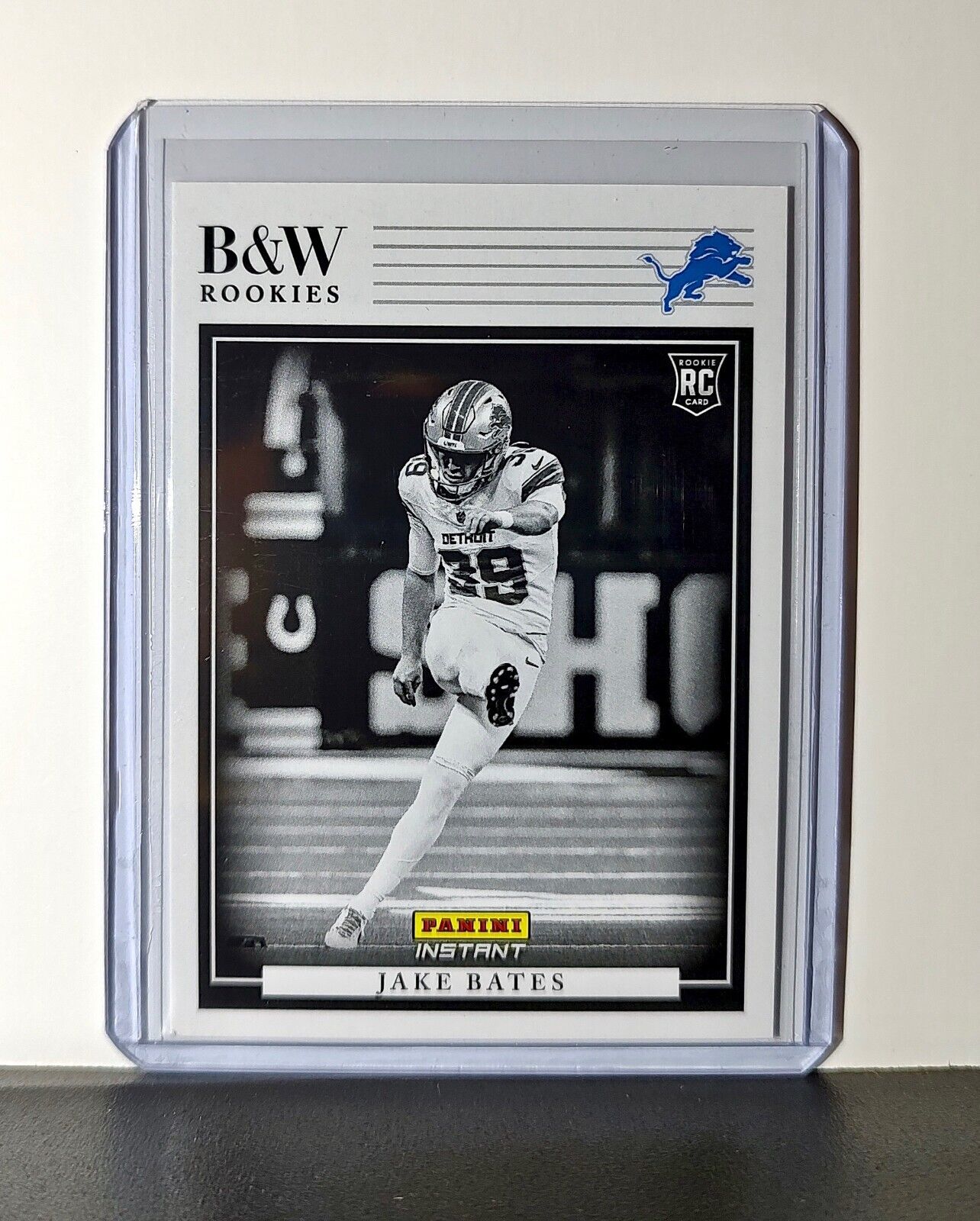 Jake Bates 2024 Panini NFL #40 Black & White Rookies Card Detroit Lions 1 of 680