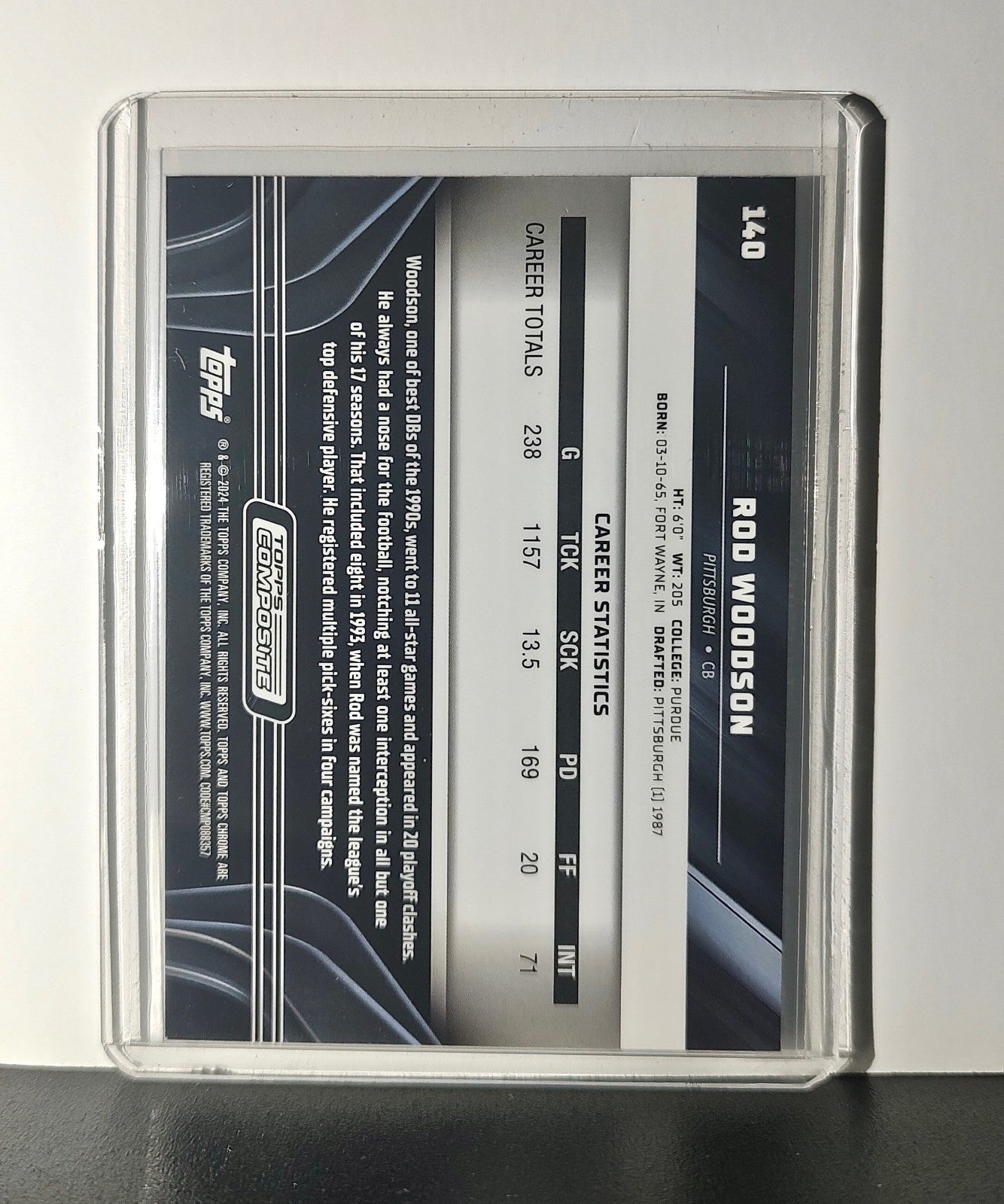 Rod Woodson 2023 Topps Chrome Black NFL #140 Card Pittsburgh Steelers